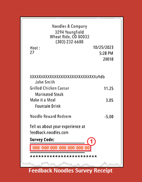 Feedback Noodles Survey Receipt